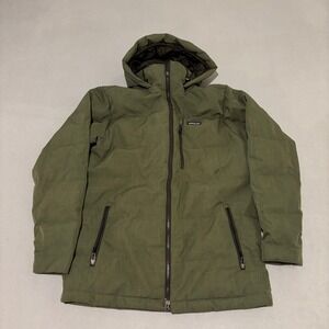 Patagonia Mens Double Down Parka Jacket Olive Green Medium Winter Insulated